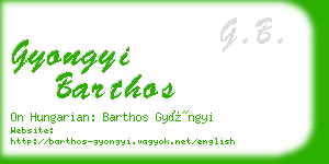 gyongyi barthos business card